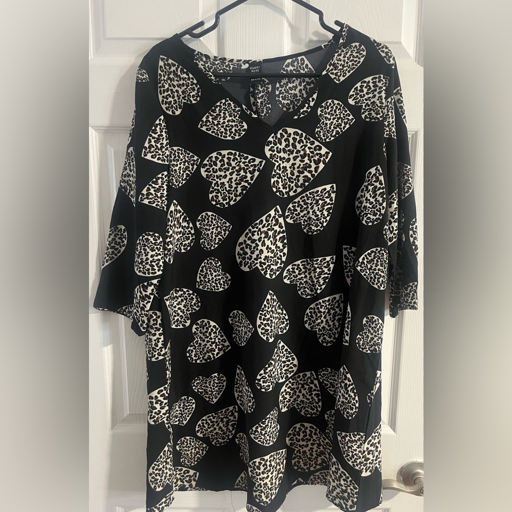 Women's Black Heart Print Dress